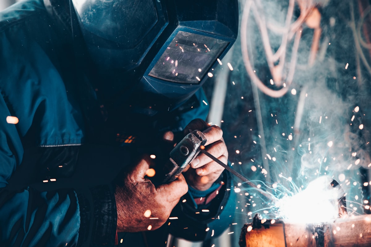 Welder working on a fabrication job